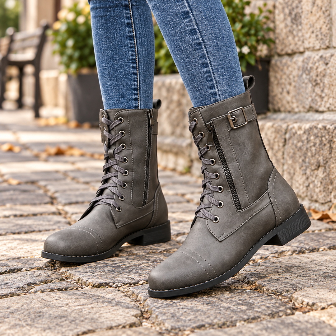 Amarah – Lace-Up Side-Zip Ankle Boots