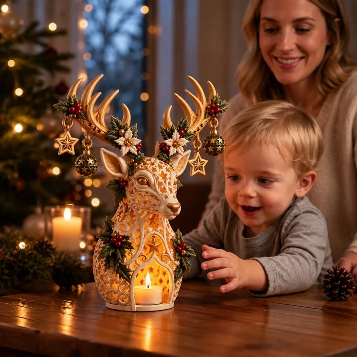 Starlit Fawn – Reindeer Christmas Tealight Holder