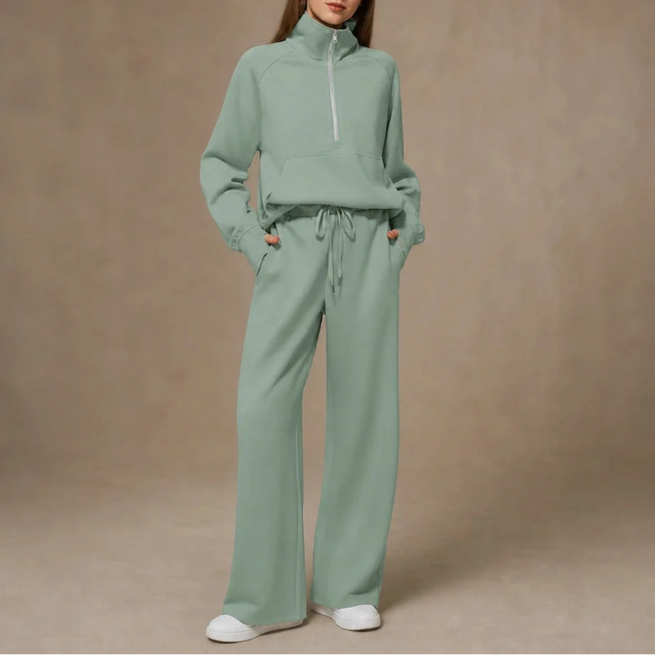 Ease & Elsewhere – Ribbed Oversized Top And Wide-Leg Pants Set
