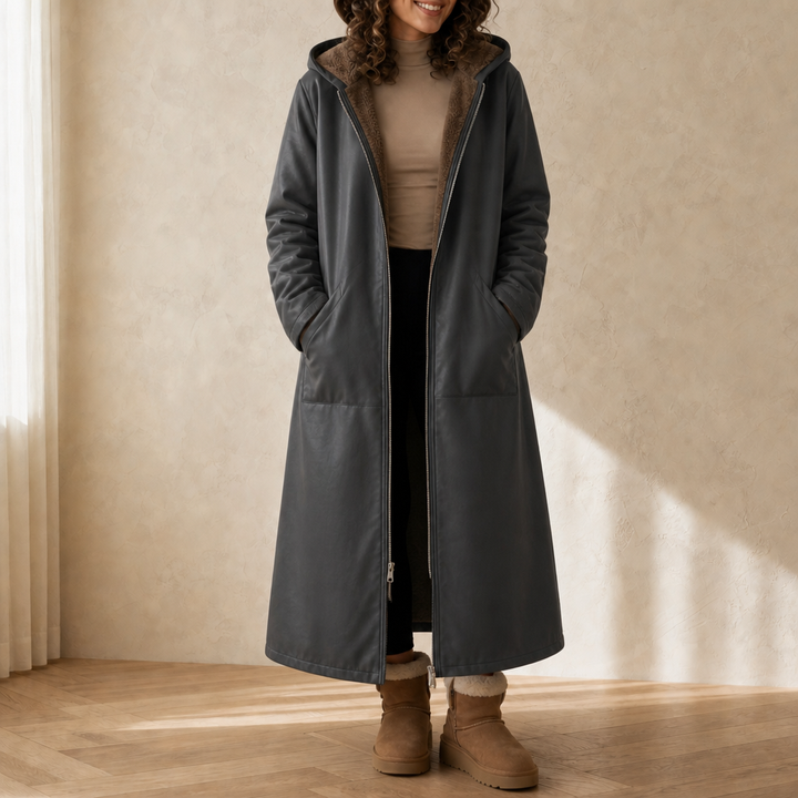 Wintervale – Hooded Shearling-Lined Full-Length Coat