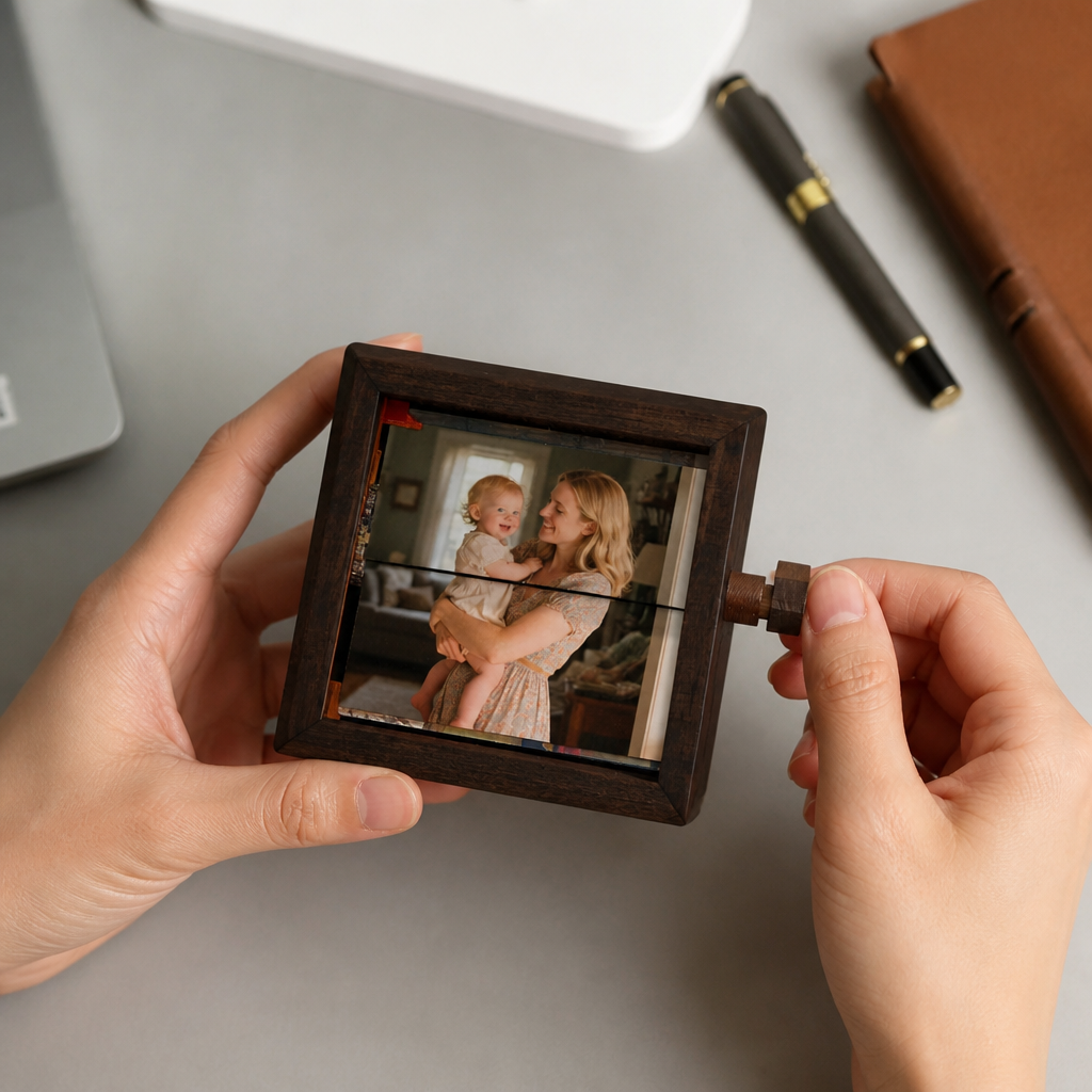 Memory Turn – Hand-Cranked Illuminated Photo Box