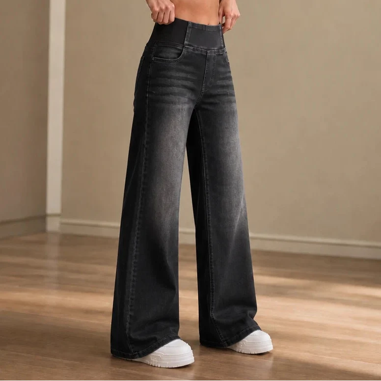 Widelia – Zip-Free Wide-Leg Stretch Jeans