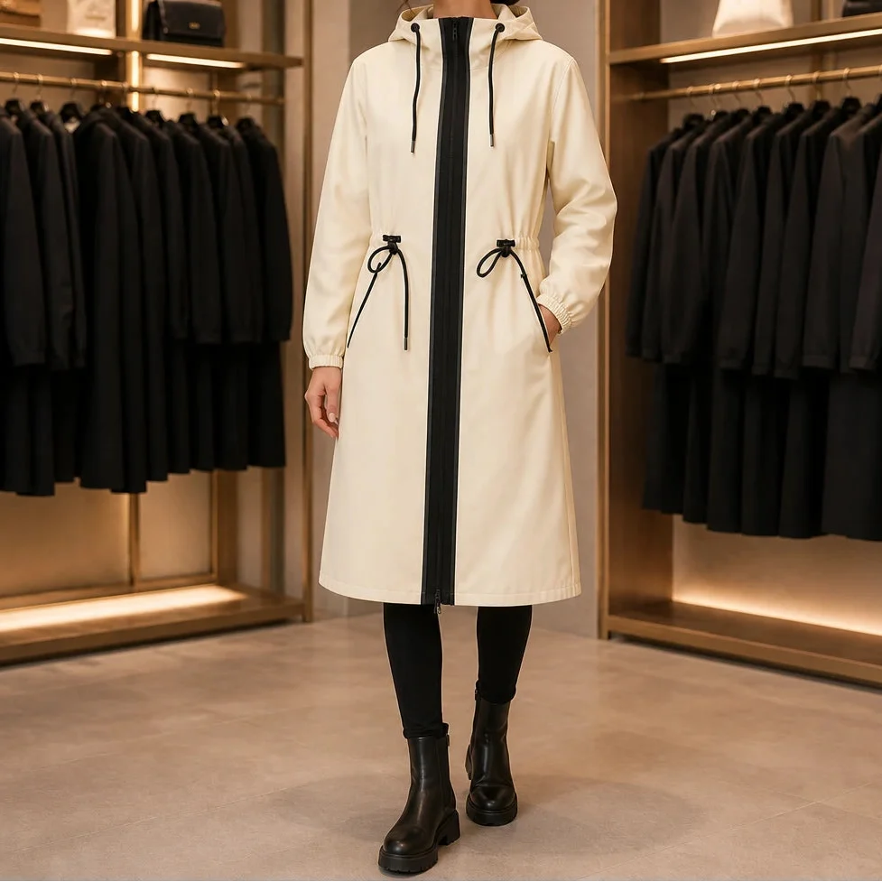 Windella – Hooded Drawstring-Waist Midi Coat