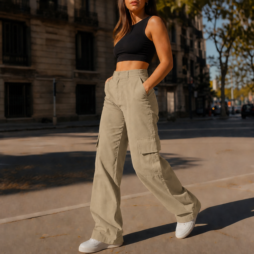 Silhoette – High-Waisted Straight-Leg Cargo Pants
