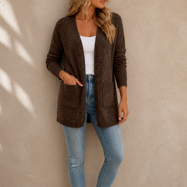 Mayfield – Longline Open-Front Wool Knit Cardigan