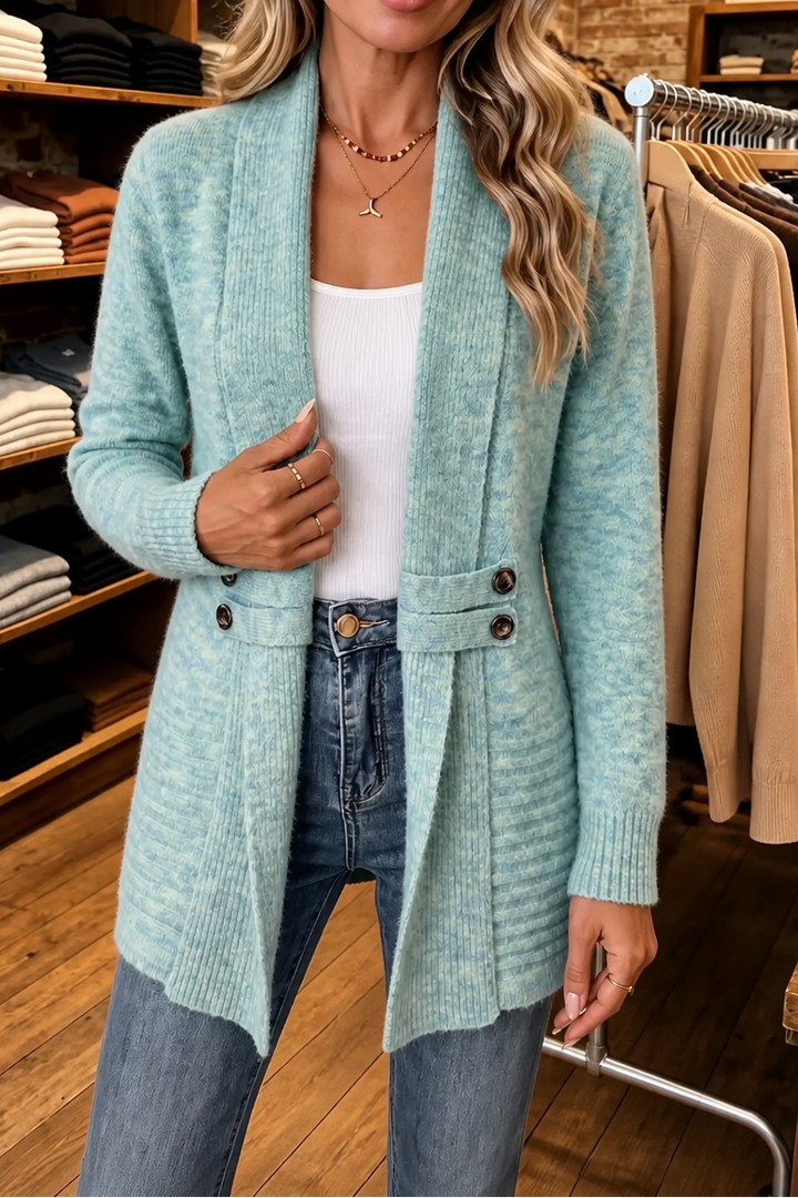 Wearbella – Double-Breasted Belted Knit Cardigan