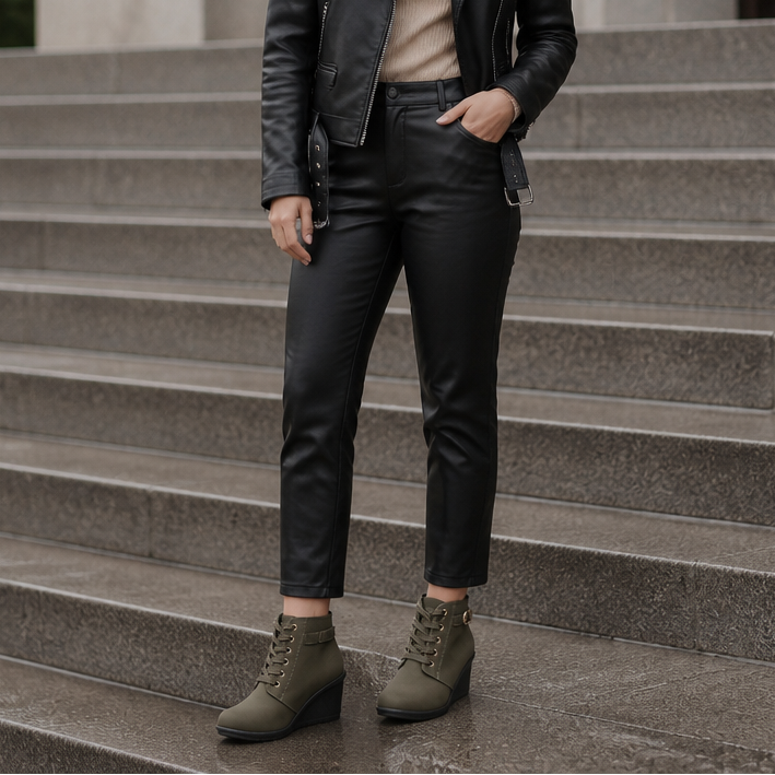 Stepeasy – Water-Repellent Side-Zip Wedge Ankle Boots