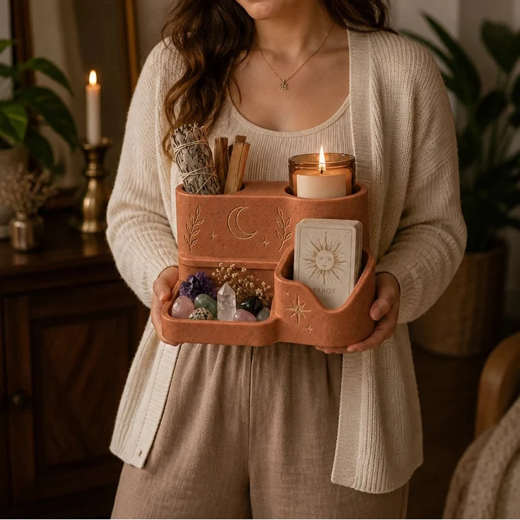 Altar & Aura – Celestial Divided Tarot Card Organizer