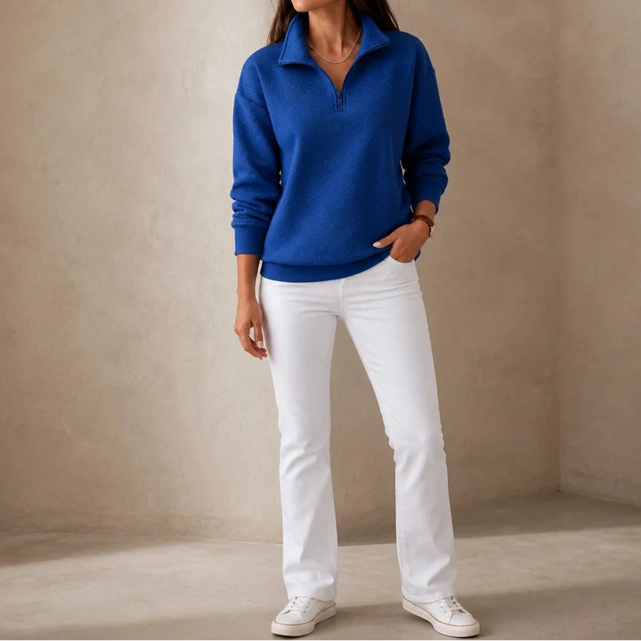 Collara – Textured Quarter-Zip Collared Pullover