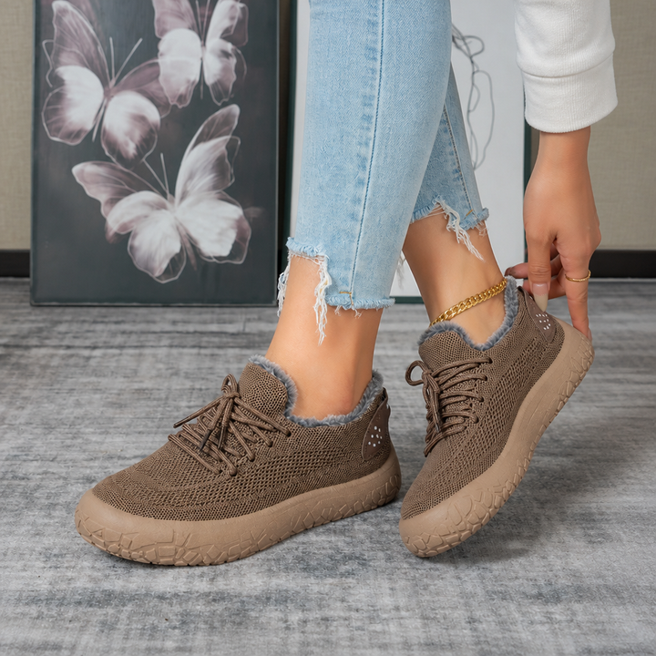 Plushway – Fleece-Lined Brown Casual Shoes