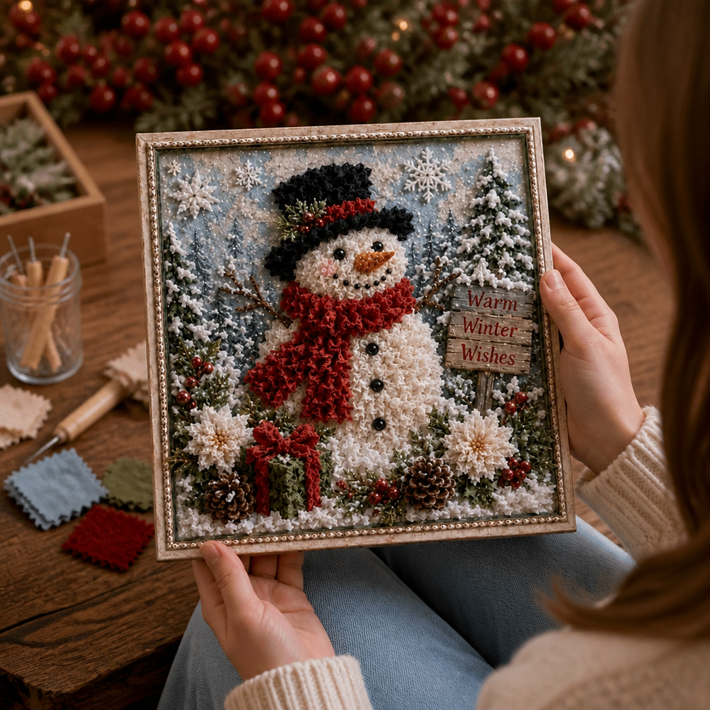 Foldery – Pre-Punched 3D Christmas Fabric Art Kit