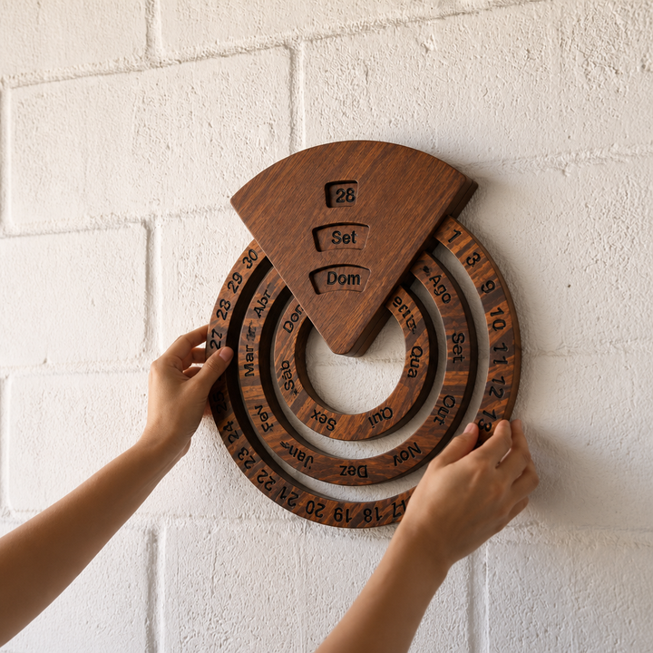 Everwood Calendar – Three-Ring Wooden Perpetual Calendar