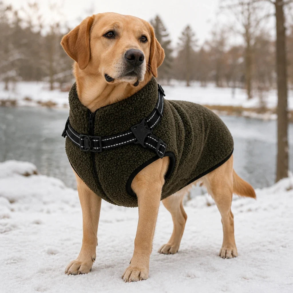 Warmstride – Fleece Dog Coat With Built-In Harness