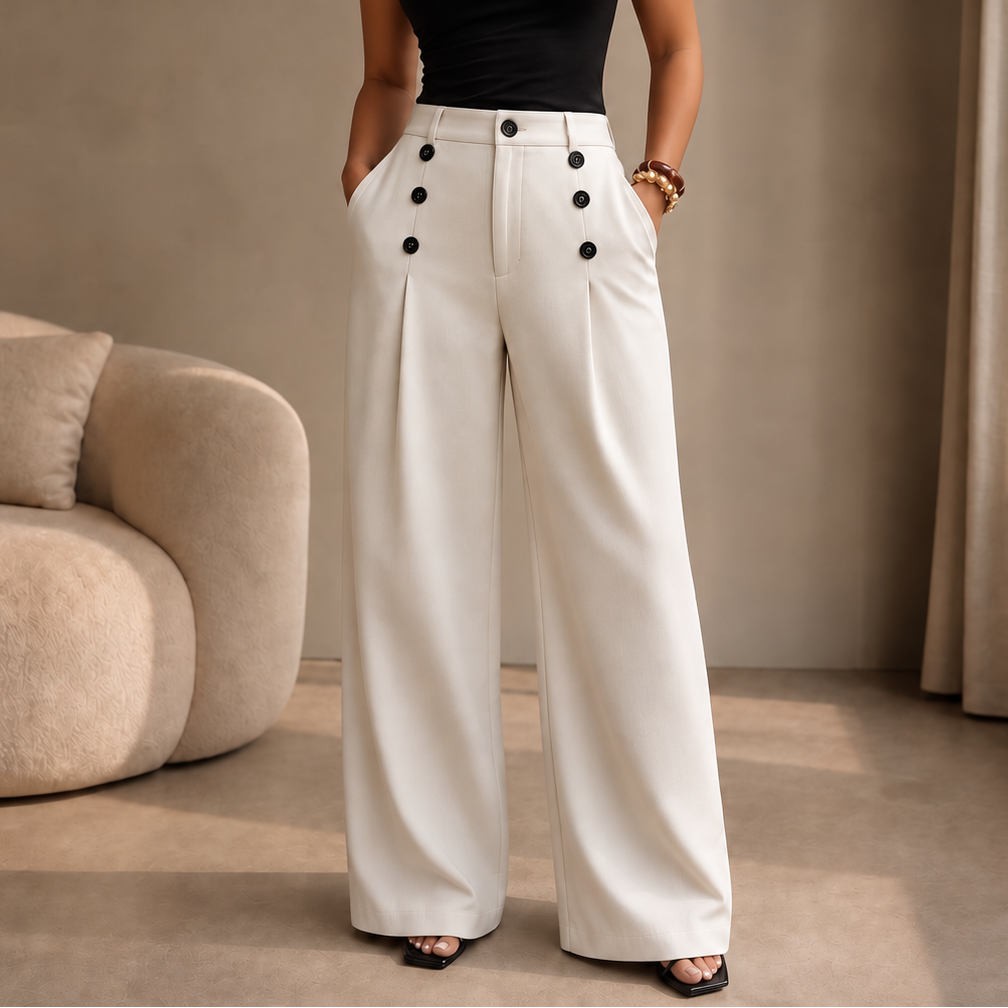 Bellora – High-Waisted Pleated Wide-Leg Trousers
