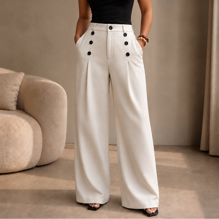 Bellora – High-Waisted Pleated Wide-Leg Trousers