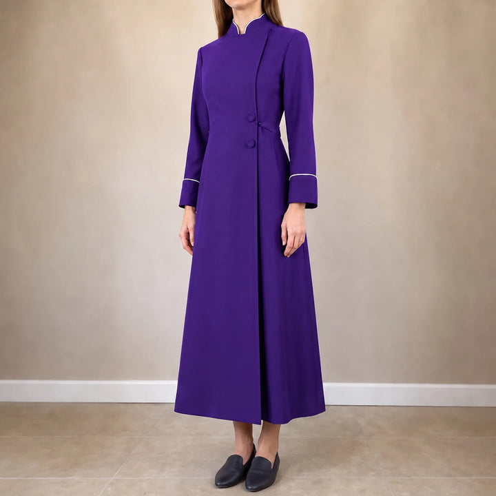 Vespera – High-Collar Cross-Detail Clergy Robe