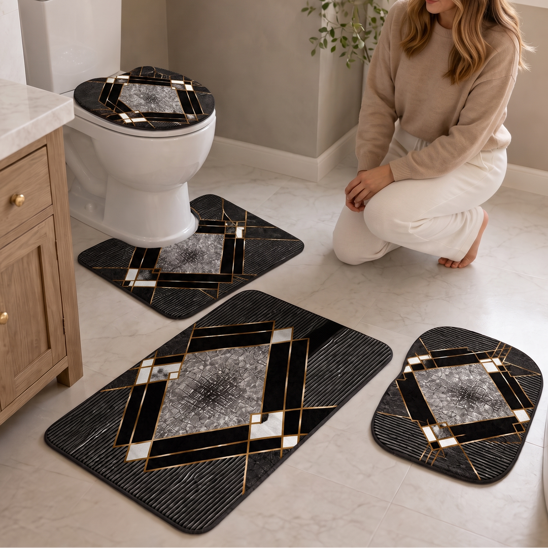 Cozyhaven – Four-Piece Plush Bathroom Rug Set