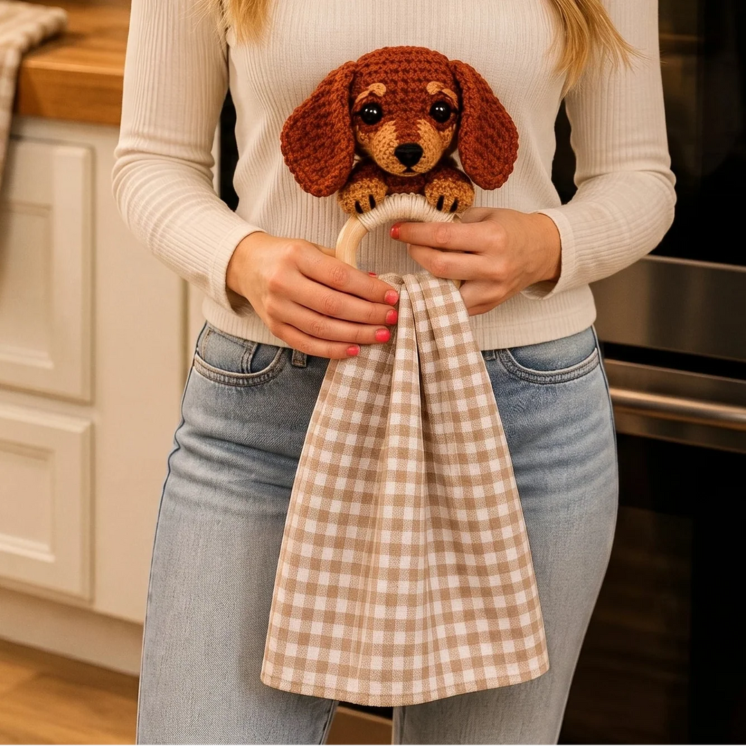 DoxieLoop – Dachshund Crochet Towel Holder Kit