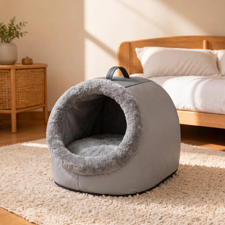 Cozyburrow – Enclosed Cave-Style Cat Bed With Removable Plush Cushion