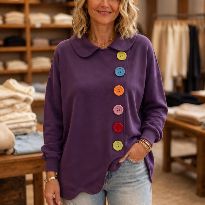 Buttonbelle – Peter Pan Collar Button Sweatshirt
