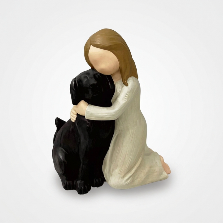 Everpaw – Girl And Dog Resin Memorial Figurine