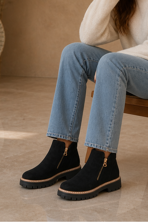 Stepwell – Square-Heel Cushioned Ankle Boots