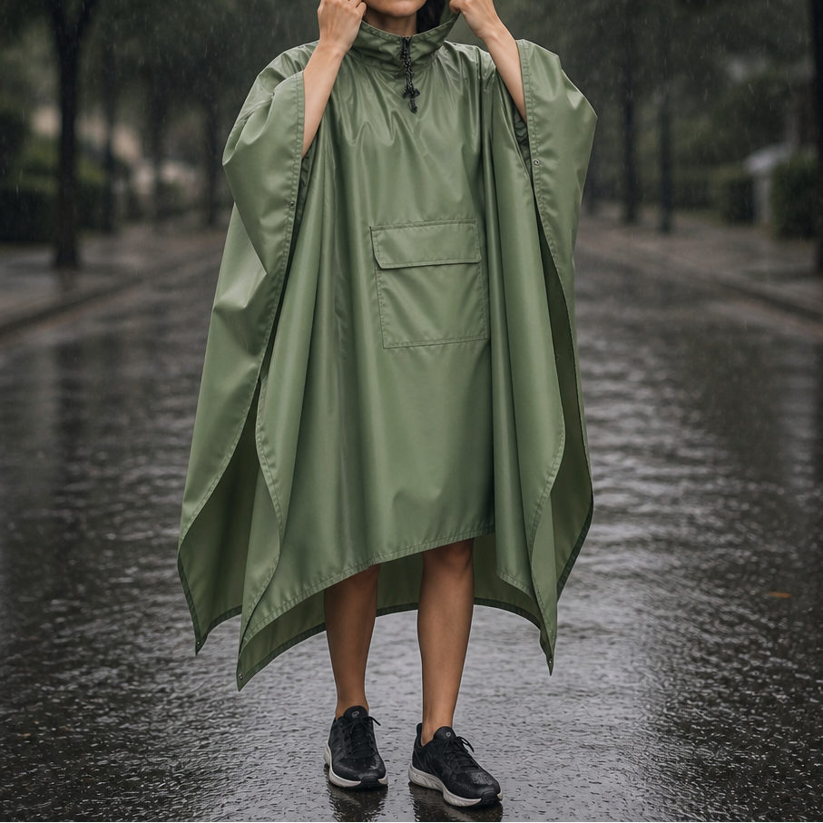 Zipdri – Full-Zip Packable Hooded Rain Poncho