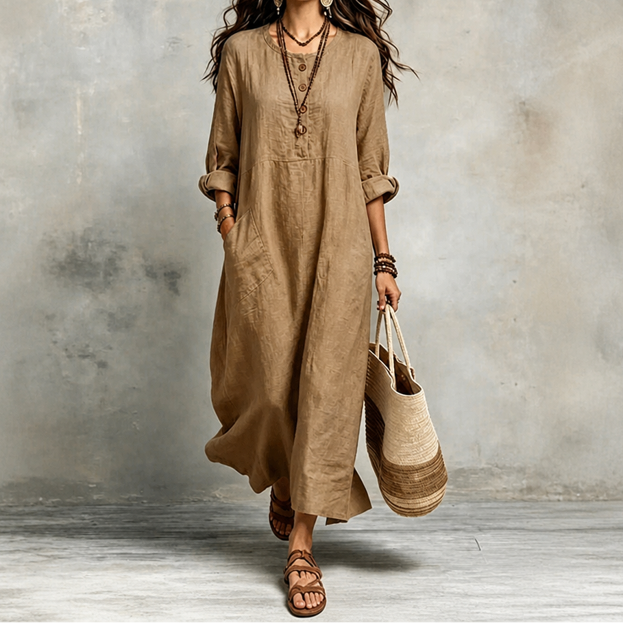 Wearbella – Sleeveless Pocketed Casual Maxi Dress