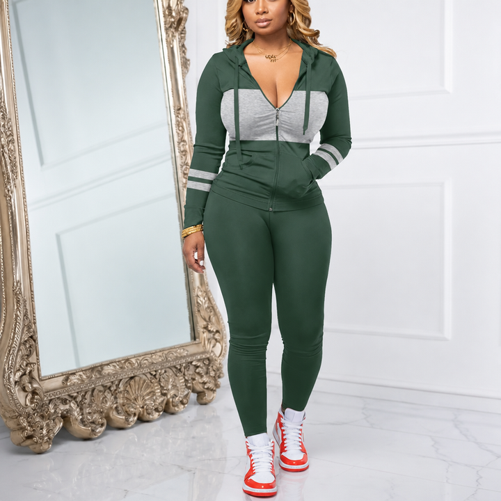 Wearbella – Color-Block Slim-Fit Hoodie And Pants Set