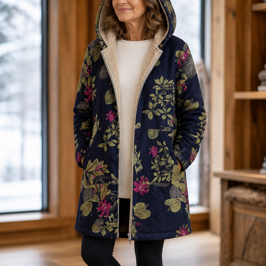 Leaf & Loom – Printed Hooded Winter Coat