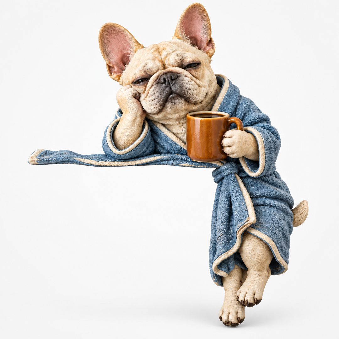 Cozy Cornerhound – Bathrobe Coffee Dachshund Doorway Figurine