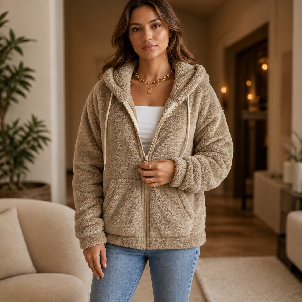 Cloudhug – Hooded Plush Zip-Up Jacket