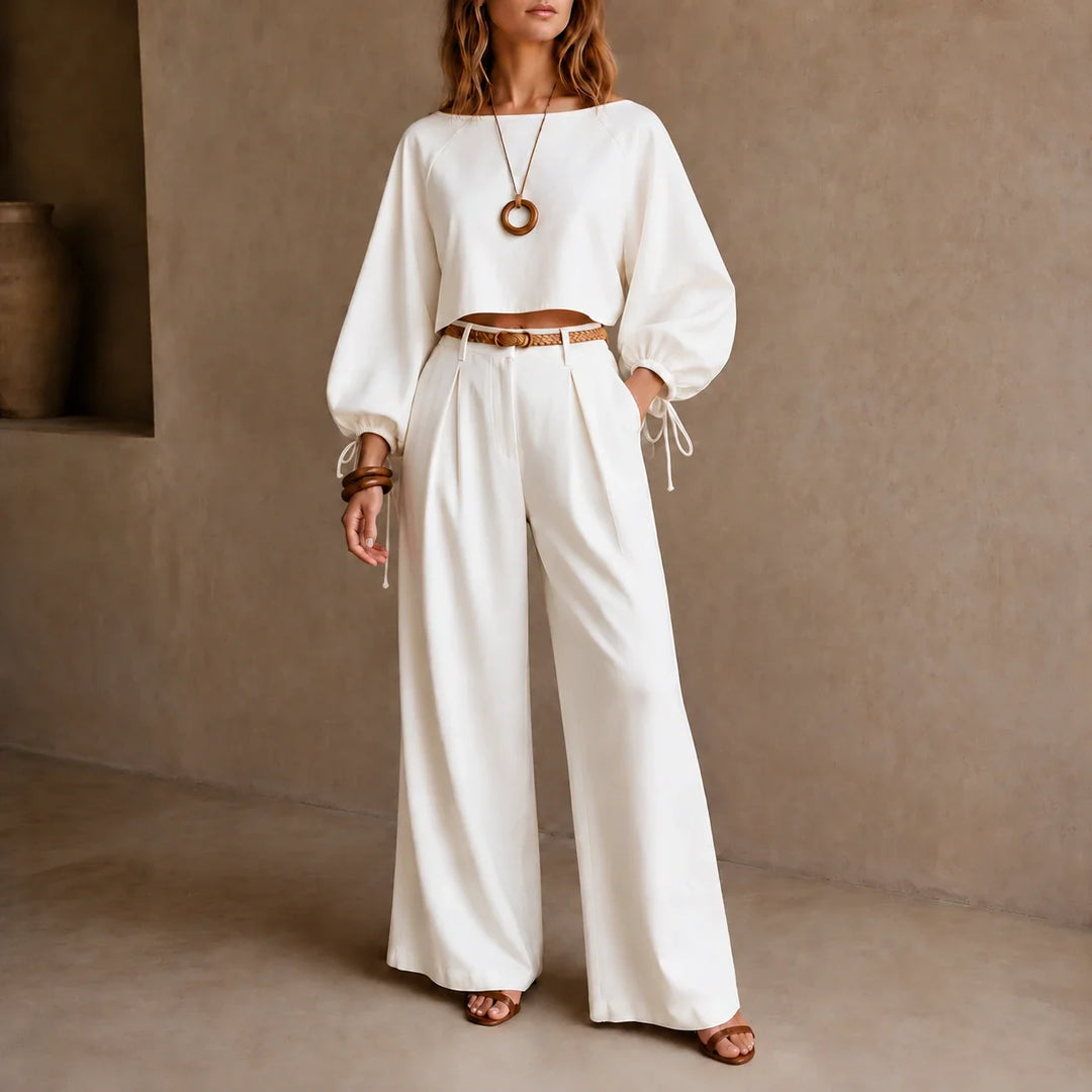 Setluna – Crop Top And Wide-Leg Trouser Set