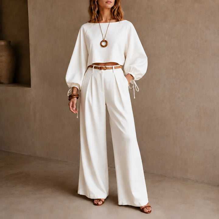 Setluna – Crop Top And Wide-Leg Trouser Set