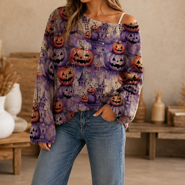 Amberknit – Open-Knit Crochet Pumpkin Sweater