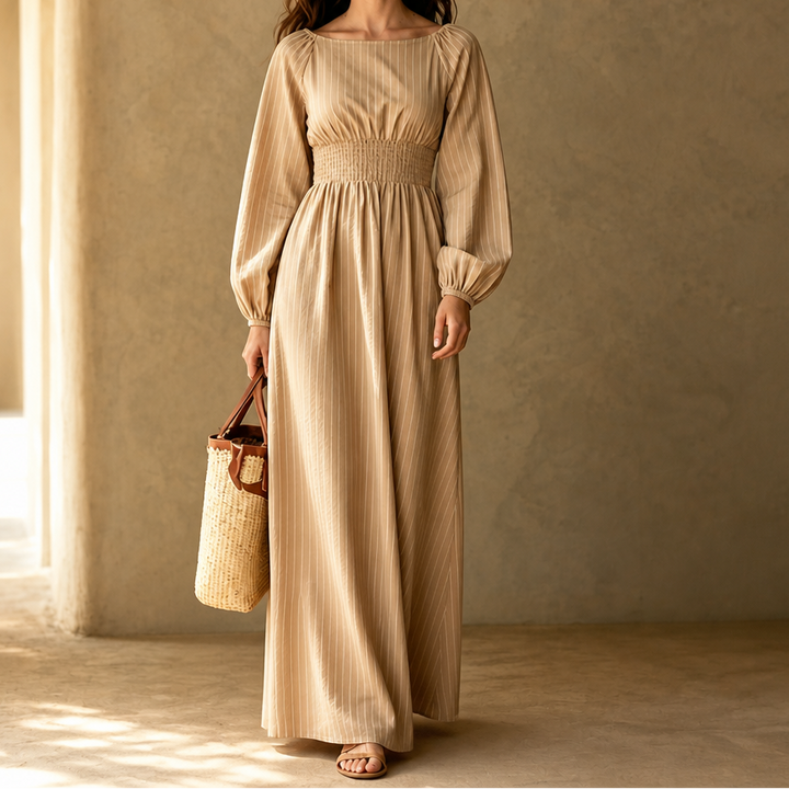 Wovelle – Smocked-Waist Pleated Maxi Dress