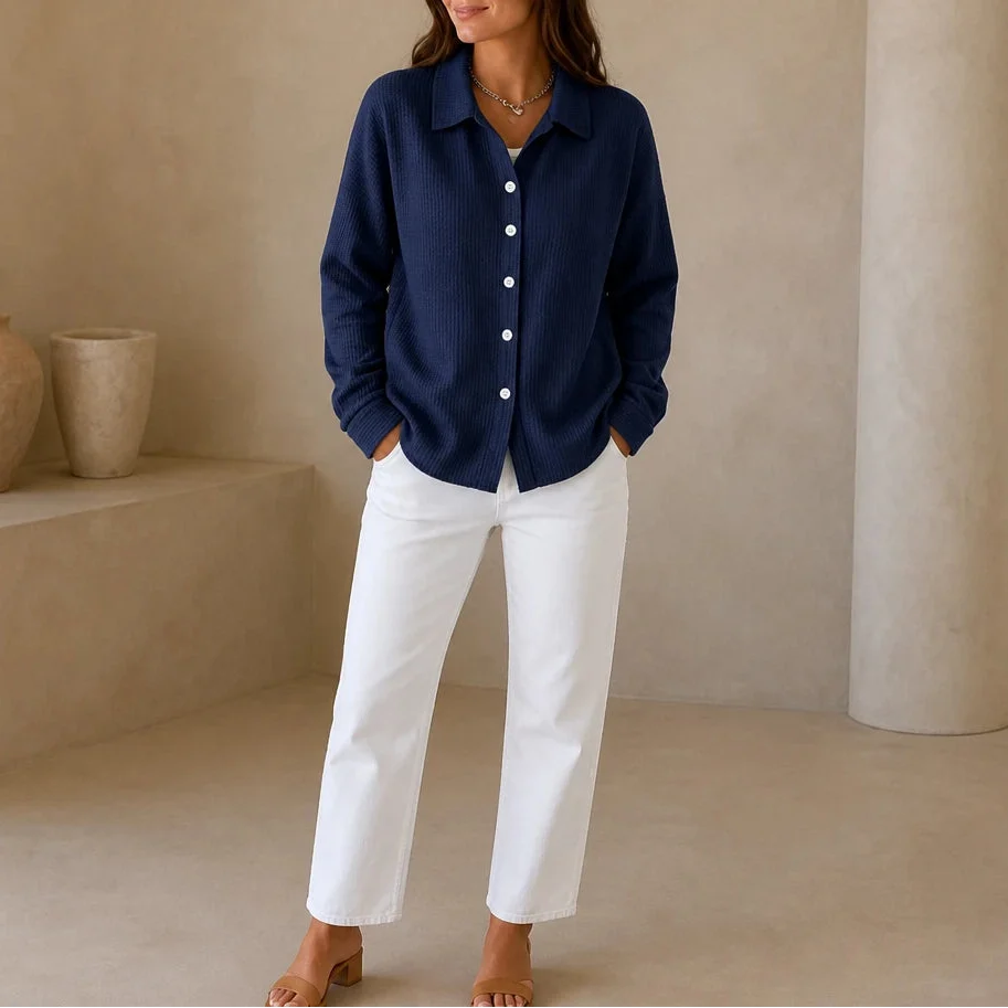 Waffle & Co. – Textured Waffle-Knit Button-Front Shirt Jacket