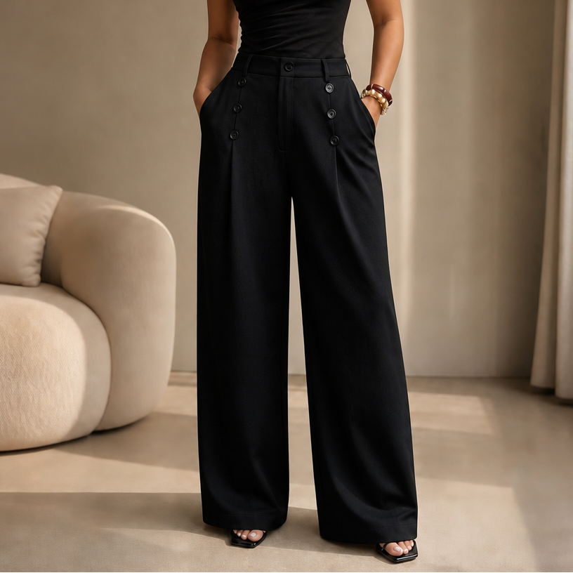 Bellora – High-Waisted Pleated Wide-Leg Trousers