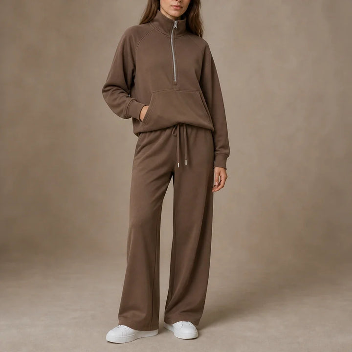 Ease & Elsewhere – Ribbed Oversized Top And Wide-Leg Pants Set