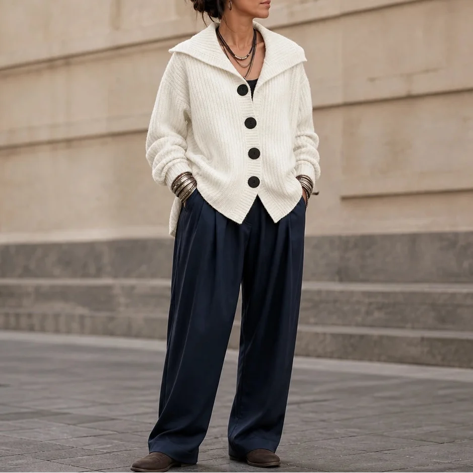 Cordella – Ribbed Button-Front Shirt