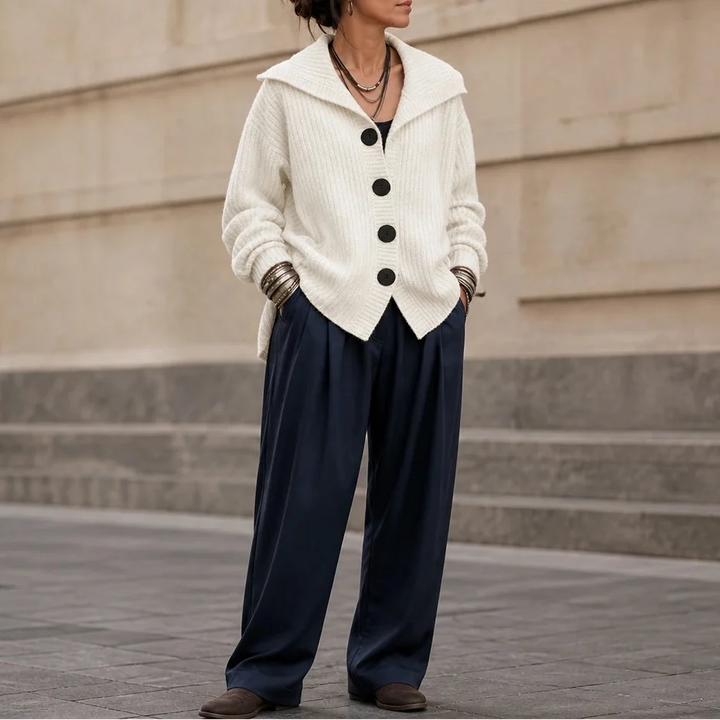 Cordella – Ribbed Button-Front Shirt