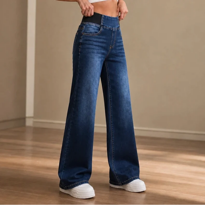 Widelia – Zip-Free Wide-Leg Stretch Jeans