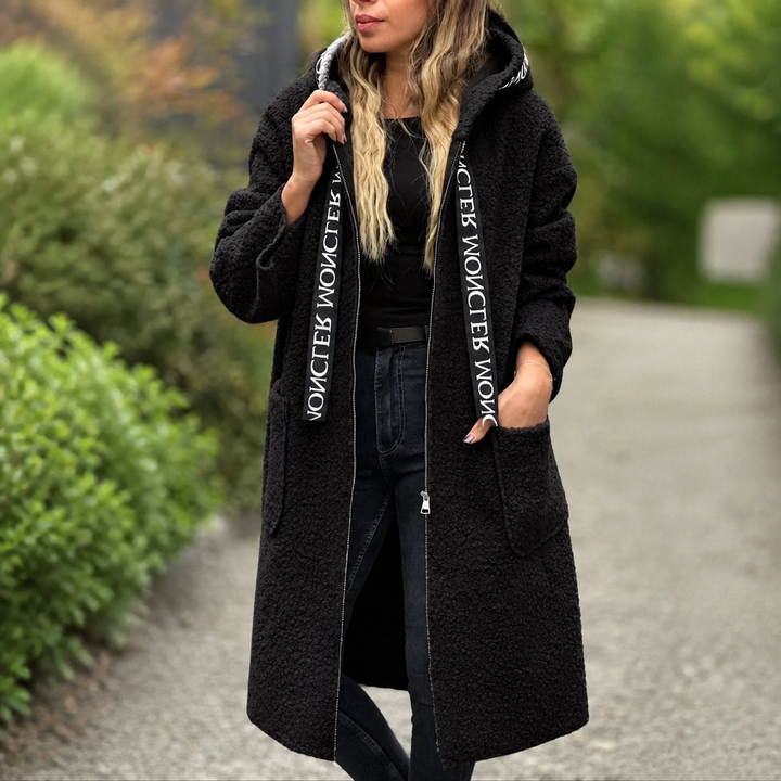 Wearbella – Hooded Zip-Front Long Coat