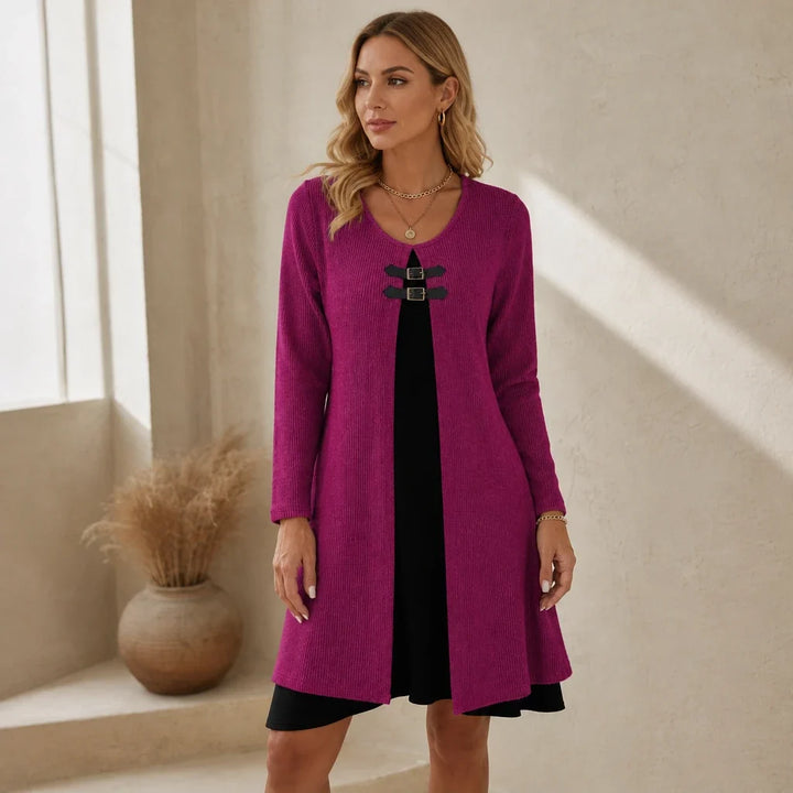 Layerelle – Color-Block Faux-Layered Knit Dress