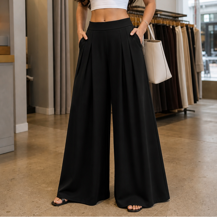 Velaform – High-Waisted Pleated Wide-Leg Trousers
