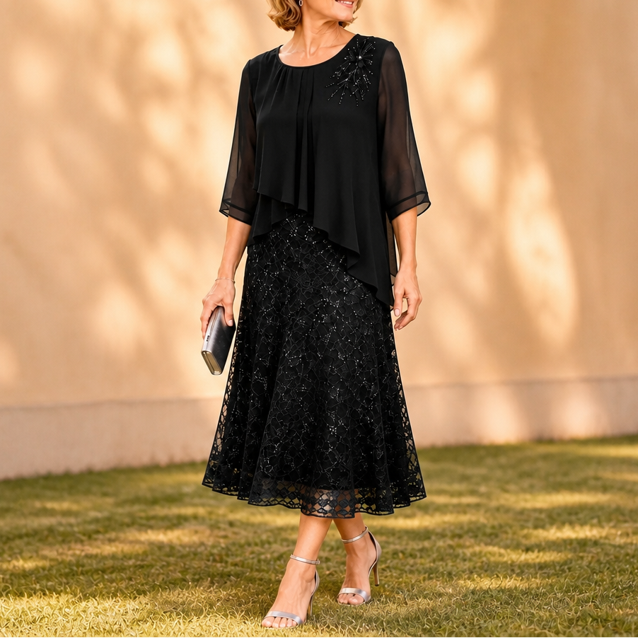 Elavine – Lace Overlay Dress That Moves With Grace, Not Against It