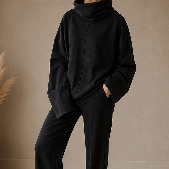 Cowlmara – Brushed Cowl-Neck Oversized Pullover