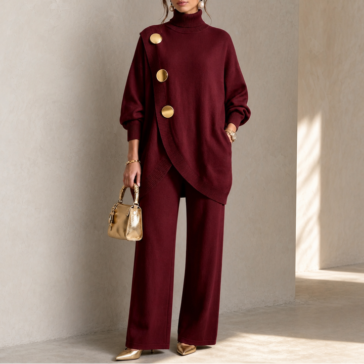 Elara Set – Turtleneck Sweater And Wide-Leg Pants Set