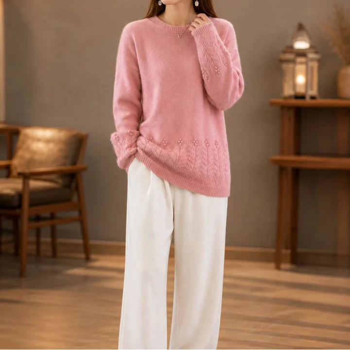 Florenza – Floral Knit Relaxed-Fit Sweater