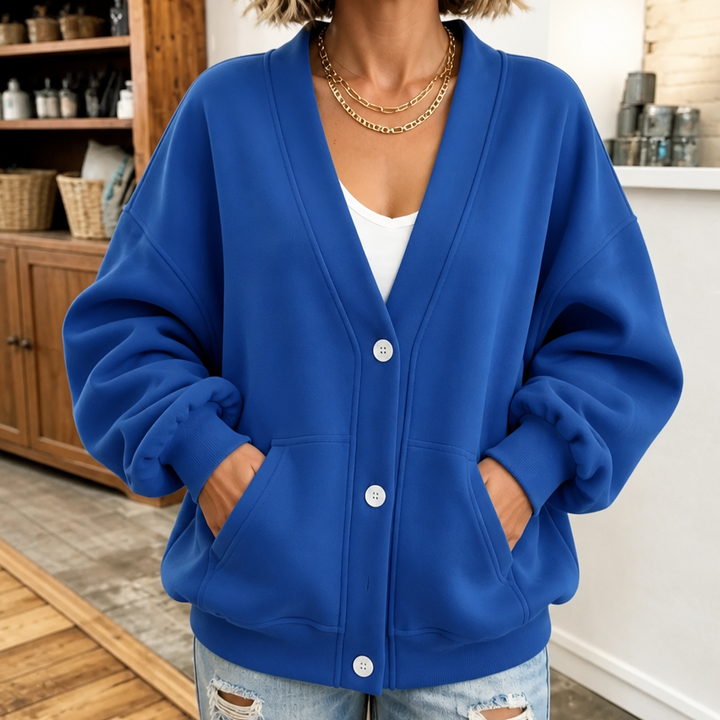 Wearbella – Oversized Drop-Shoulder Lantern Sleeve Cardigan